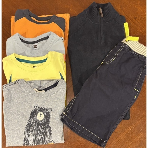 Tea Collection Other - Lot of 6 Boys Tea Collection/Hanna Anderson/Mini Boden Tops/Shorts Size 5- Flaws